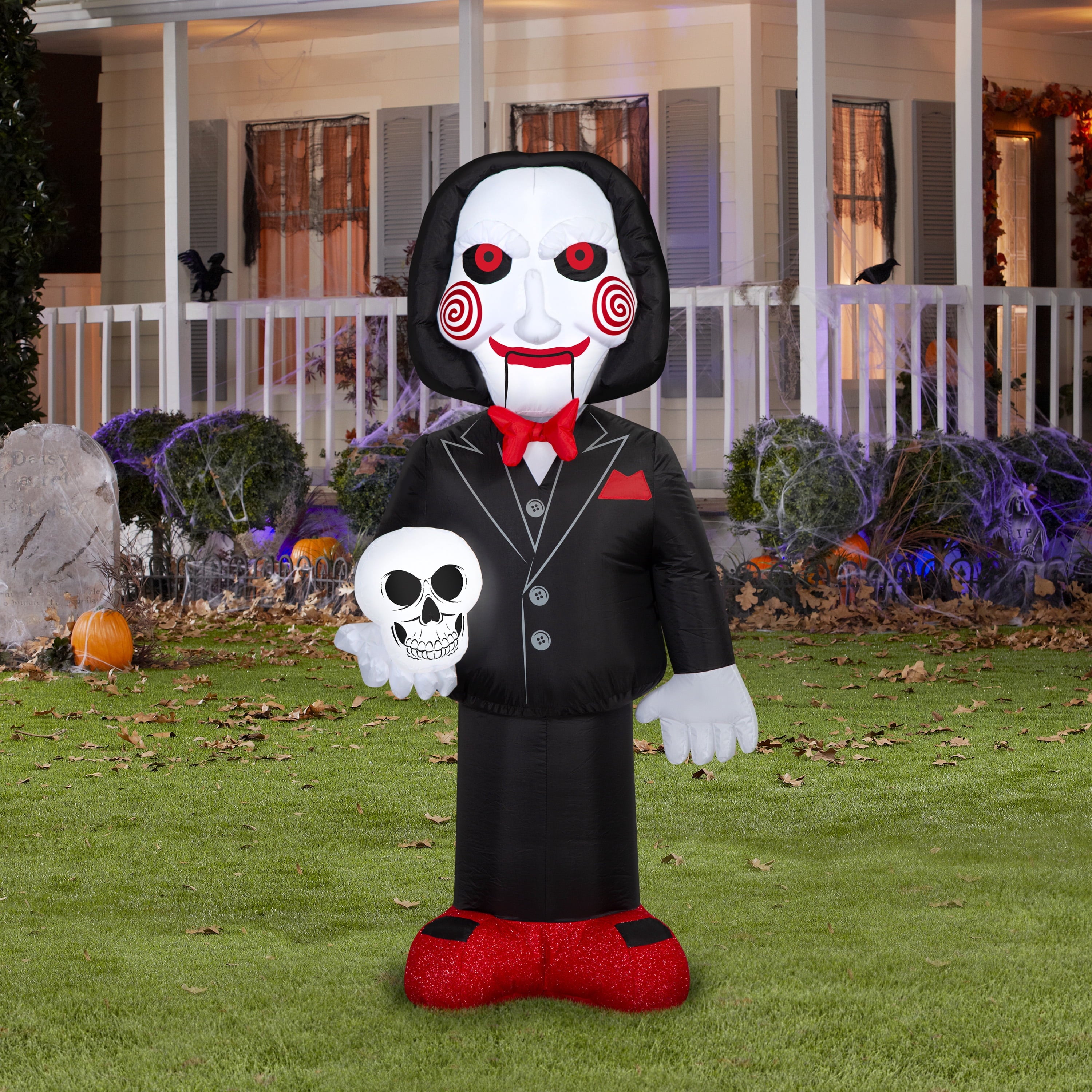 Airblown Halloween Yard Inflatable Light Billy from Saw with Holiday Skull Lionsgate, 5 ft