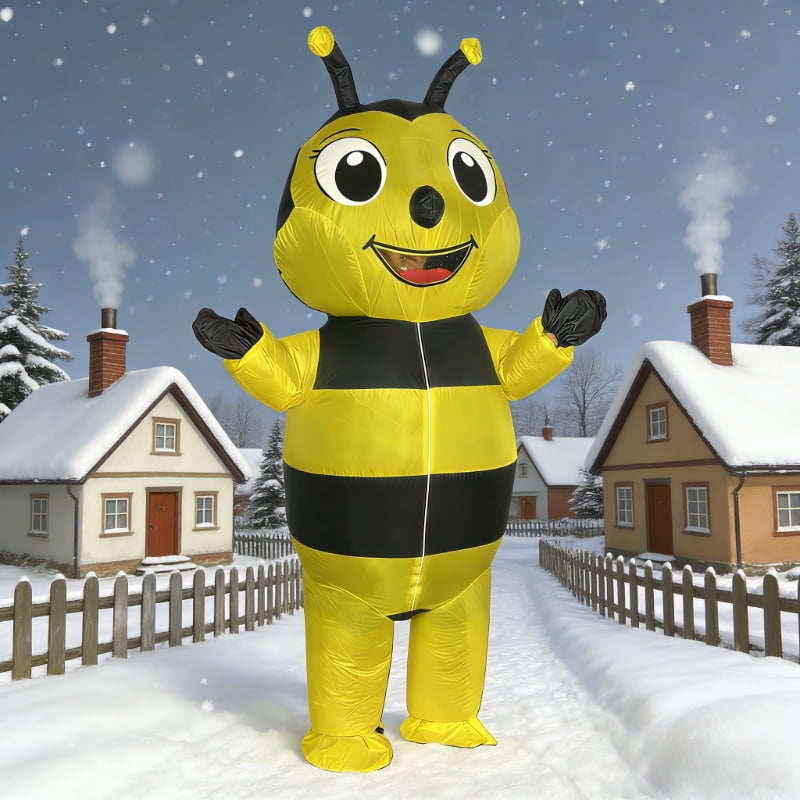 Bee Inflatable Costume Men And Women Full Body Inflatable Dress Up Adult Christmas Halloween Carnival Cosplay Inflatable Suit,Height 59"–74.8",Bee