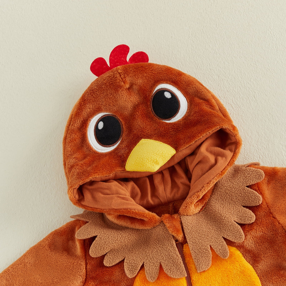 RUINIXCW Toddler Baby Girl Boy Thanksgiving Turkey Costume Kids Halloween Costume Infant Baby Boy Girl Fall Winter Clothes Warm Flannel Romper Long Sleeve Hooded Zip Up Jumpsuit