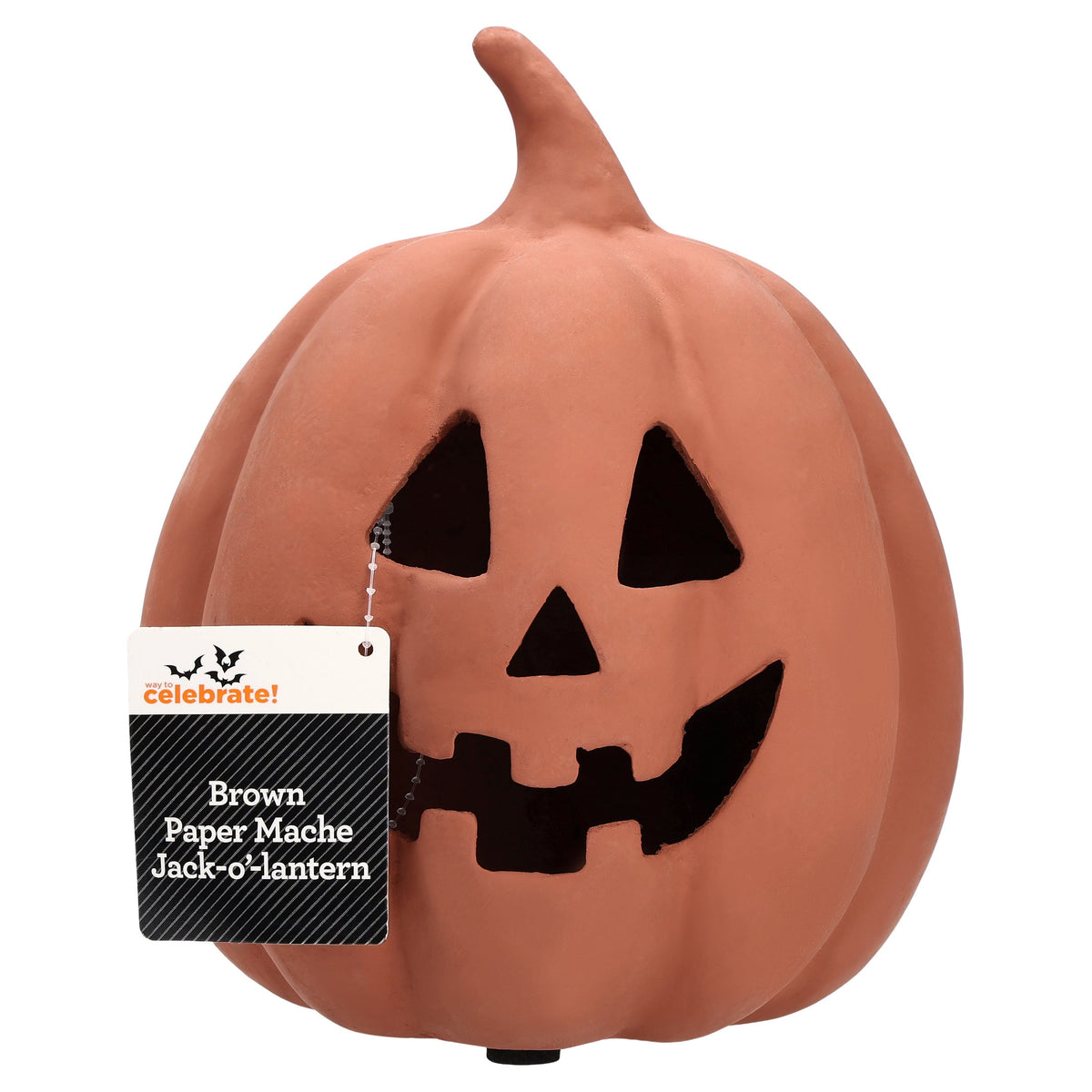 Paper Mache Jack-o'-Lantern Decoration, Black, 8.25", Halloween by Way To Celebrate