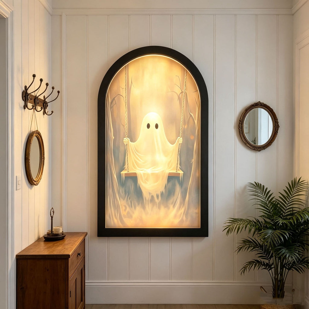 Clearance Martha Ghost Mirror! Halloween Decorations Indoor Gifts, LED Ghost Mirror Hologram,Spooky Gothic Decor,Haunted Mirror Halloween Decorations,Vintage Wall Decor for Living Room Fireplace