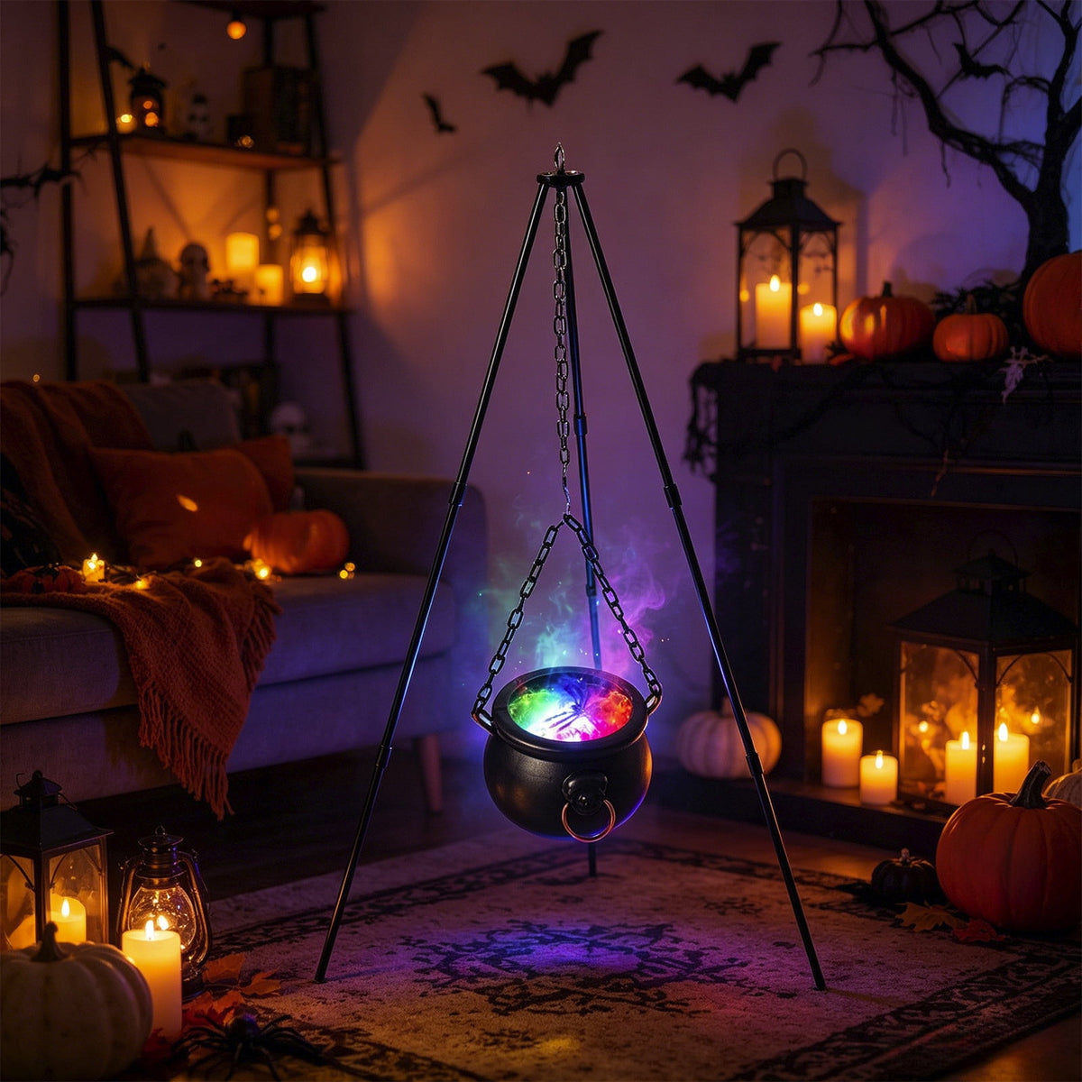 Muecwrye Halloween Decorations Outdoor, Halloween Clearance! Halloween Witches Cauldron with Lights, DIY Bubbling Cauldron Set Decor for Home Porch Outside, Halloween Party Supplies( Without Tripod)