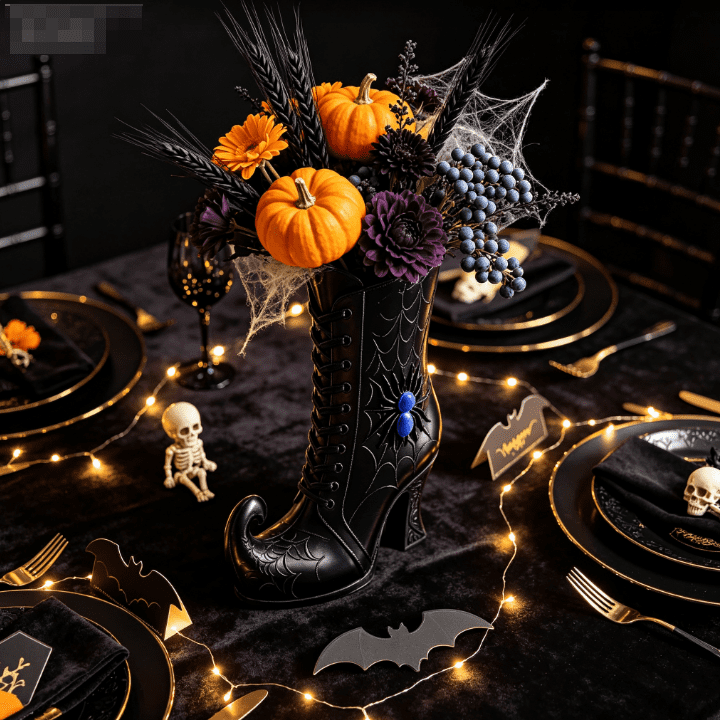 SCNOR Artificial Fall Floral Pick with Pumpkin Maple Leaf Sunflower, Halloween Thanksgiving Table Centerpiece for Home Decor