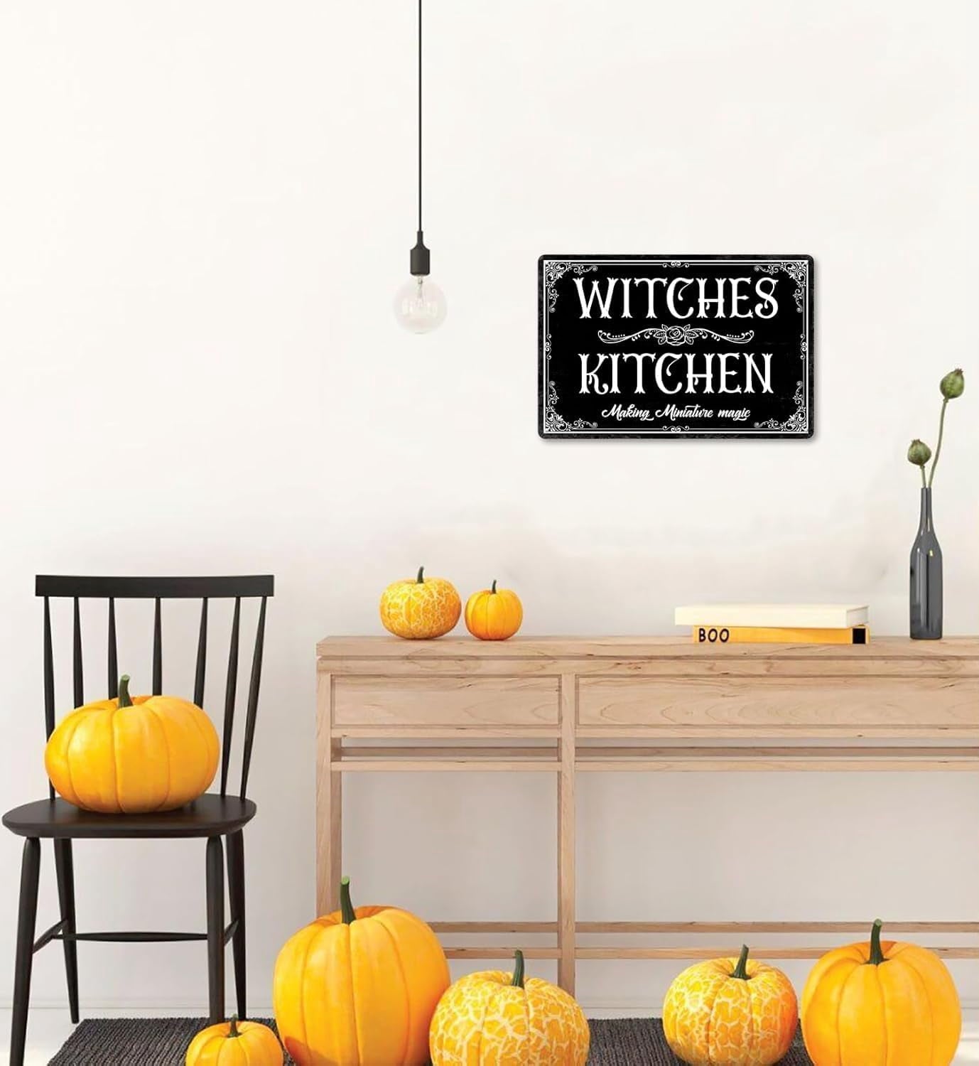 AociSuki Witches Kitchen Sign Halloween Metal Sign Vintage Spooky Decor Halloween Witch Decor Signs Gothic Halloween Decorations for Cafe Bar Kitchen 8x12 Inch