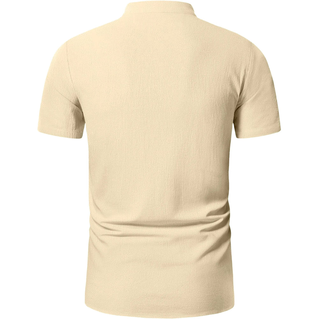 HAOMEILI Men's Short Sleeve Shirts Retro Style Lace up for Medieval,Viking,Hippie Halloween Cosplay Pirate Renaissance Costume