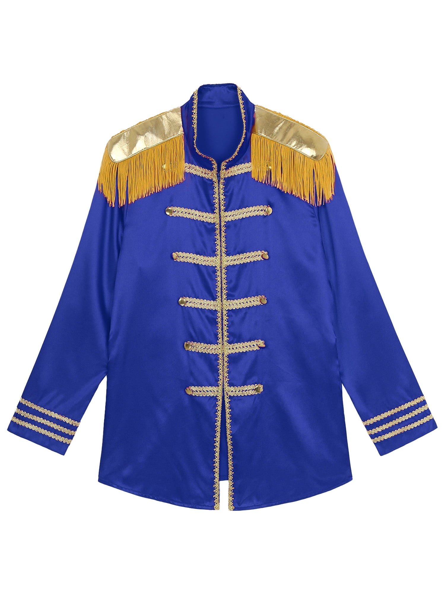 Eandarui Men's Halloween SGT Sergeant Pepper Costume Jacket Fancy Dress Hippie Music Star 1960s Shirt Red M