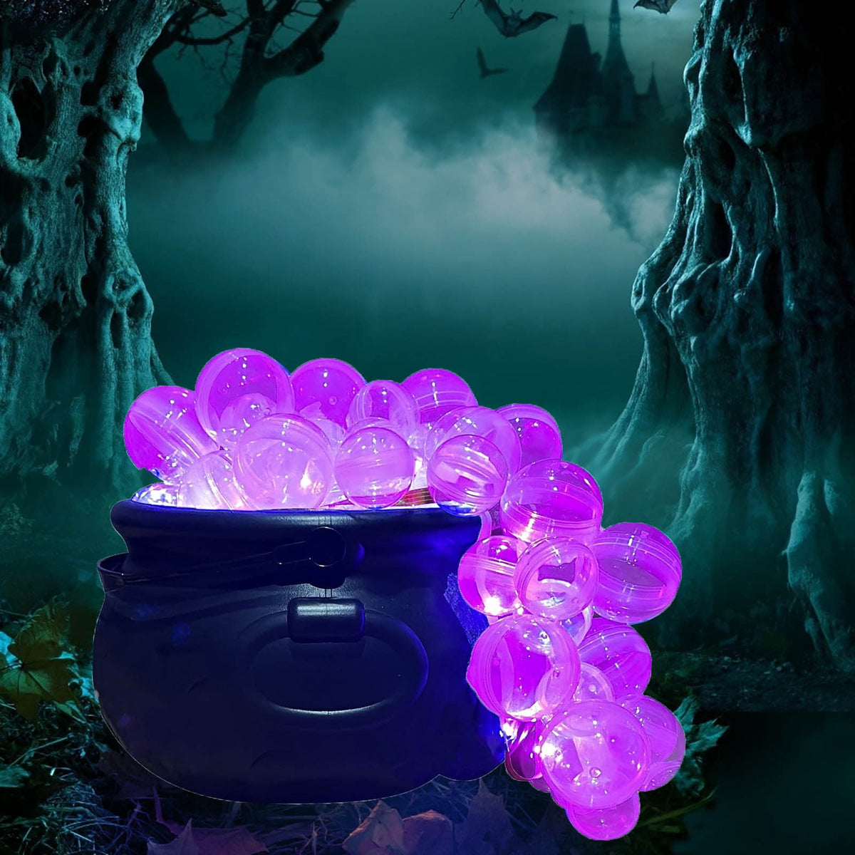 Muecwrye Halloween Decorations Outdoor, Halloween Clearance! Halloween Witches Cauldron with Lights, DIY Bubbling Cauldron Set Decor for Home Porch Outside, Halloween Party Supplies( Without Tripod)