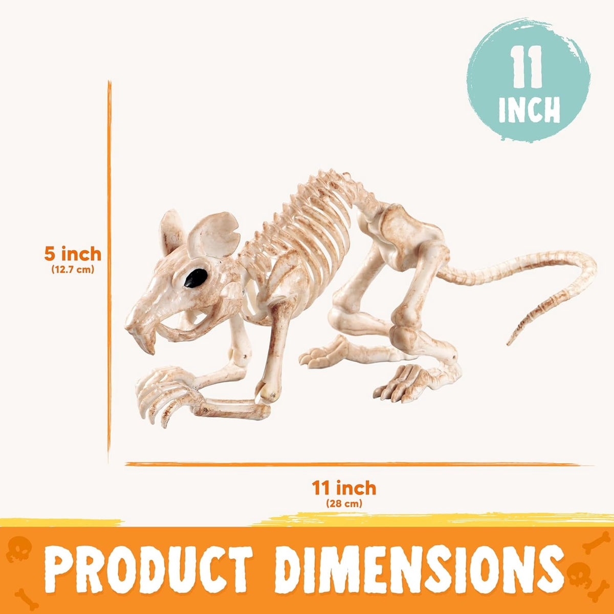 Joyfy 2 Pcs Duck Skeleton Halloween Decoration,4.5 Inch Posable Plastic Animals Halloween Skeleton for Indoor Outdoor Halloween Decorations,Haunted House Party Props
