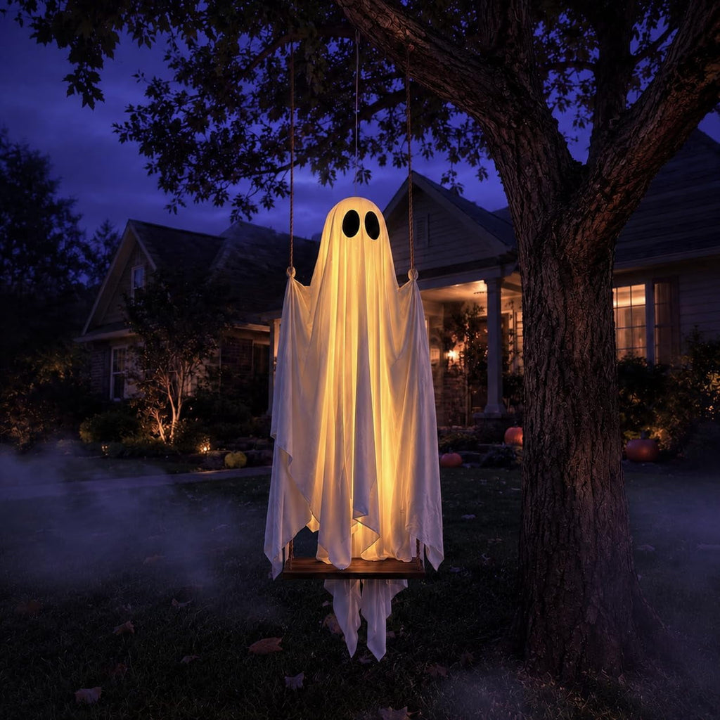 Clearance Halloween Ghost Bubble Bath Lamp, Cute Bathtub Ghost Night Lights for Halloween Decor, Reading Books Nightlight, Halloween Decorations for Indoor Readers & Book Lover Desk Home Party Gifts