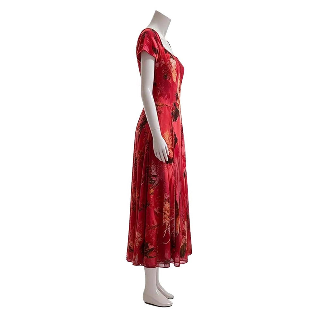 Widow's Patricia Costume Women Cosplay Dress Halloween Outfits, Bay Patricia Cosplay Printed Dress Adult Halloween Costume