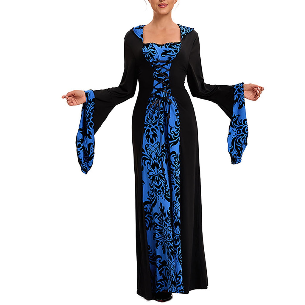 LYXSSBYX Maxi Dresses for Women Women's Long Sleeve Neck Dress Floor Length Cosplay Dress Plus Size Dress