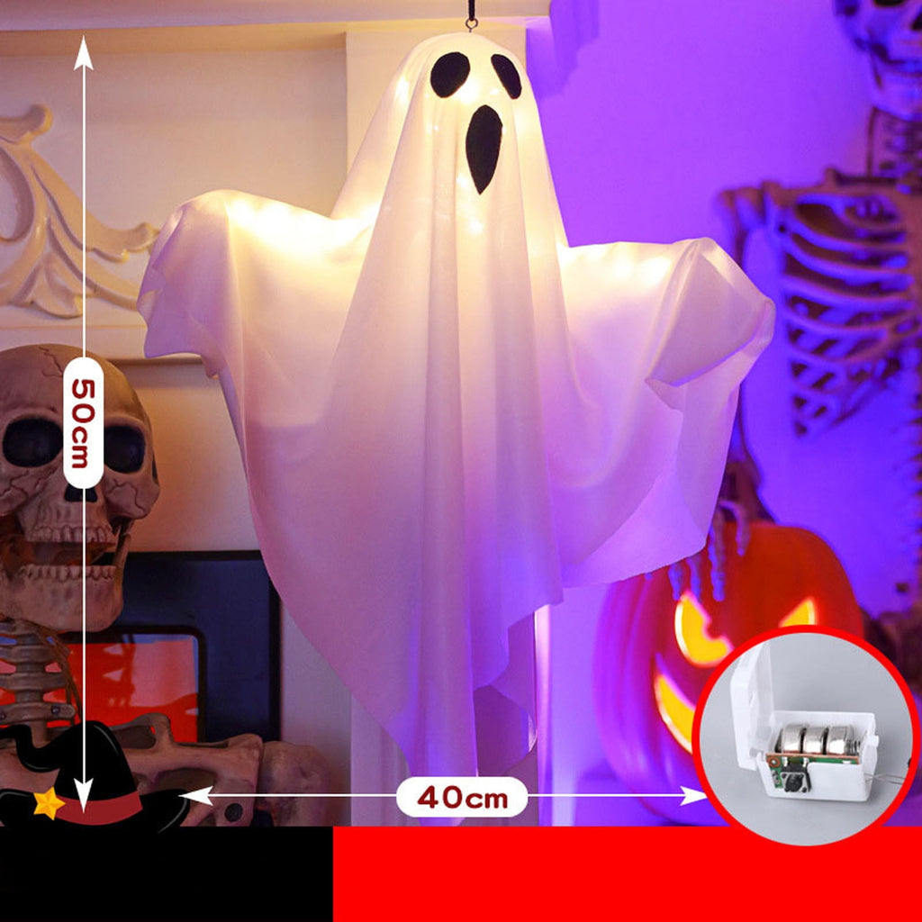 Darzheoy Halloween Decorations 20" Hanging Ghosts Light Up Decor Warm LED Ghost Light Bedroom Wall Indoor Outdoor Fall Party Garden Patio Front Porch Yard Halloween Ghost Decor Gifts