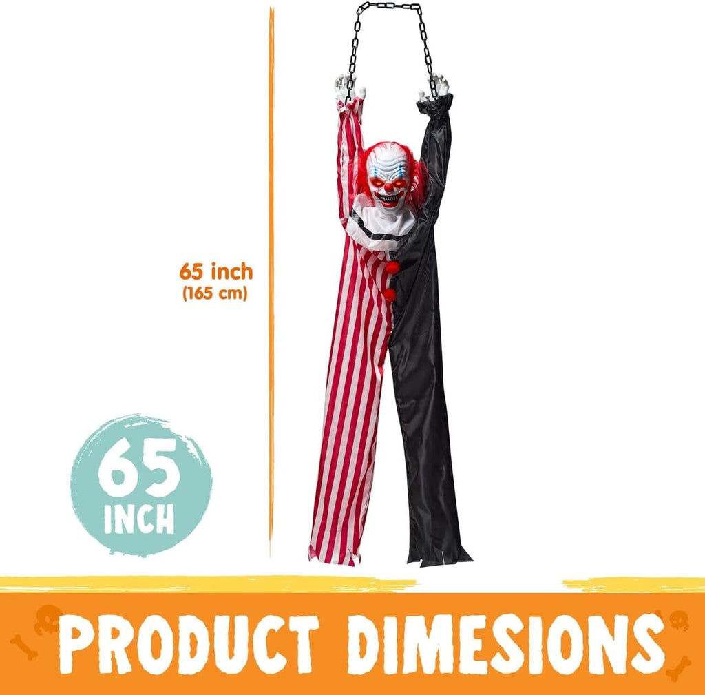 Joyfy 4 Pcs Halloween Decorations Outdoor Hanging Clown Ghost,29" Scary Outdoor Halloween Decor for Halloween Haunted House Decor Props