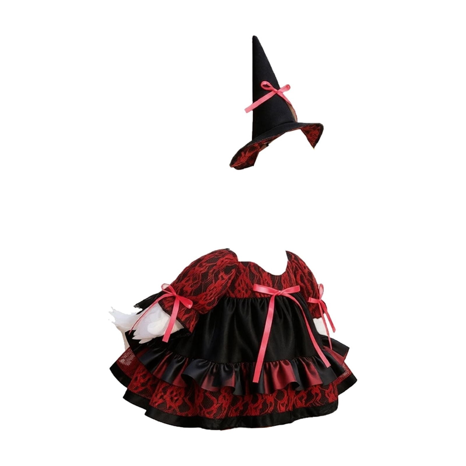 Bat Witch Hat Spiderweb Halloween Goose Clothes Fit 17/23In Cement Plastic Lawn Goose, Stylish Full Set for Outdoor Yard Patio Garden Seasonal Halloween Home Ornamental Arrangement