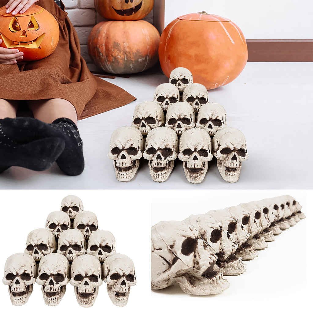CASAFUN Halloween Skulls Realistic Looking Skulls Human Skeleton Head Skull for Halloween Bar Home Table Decoration