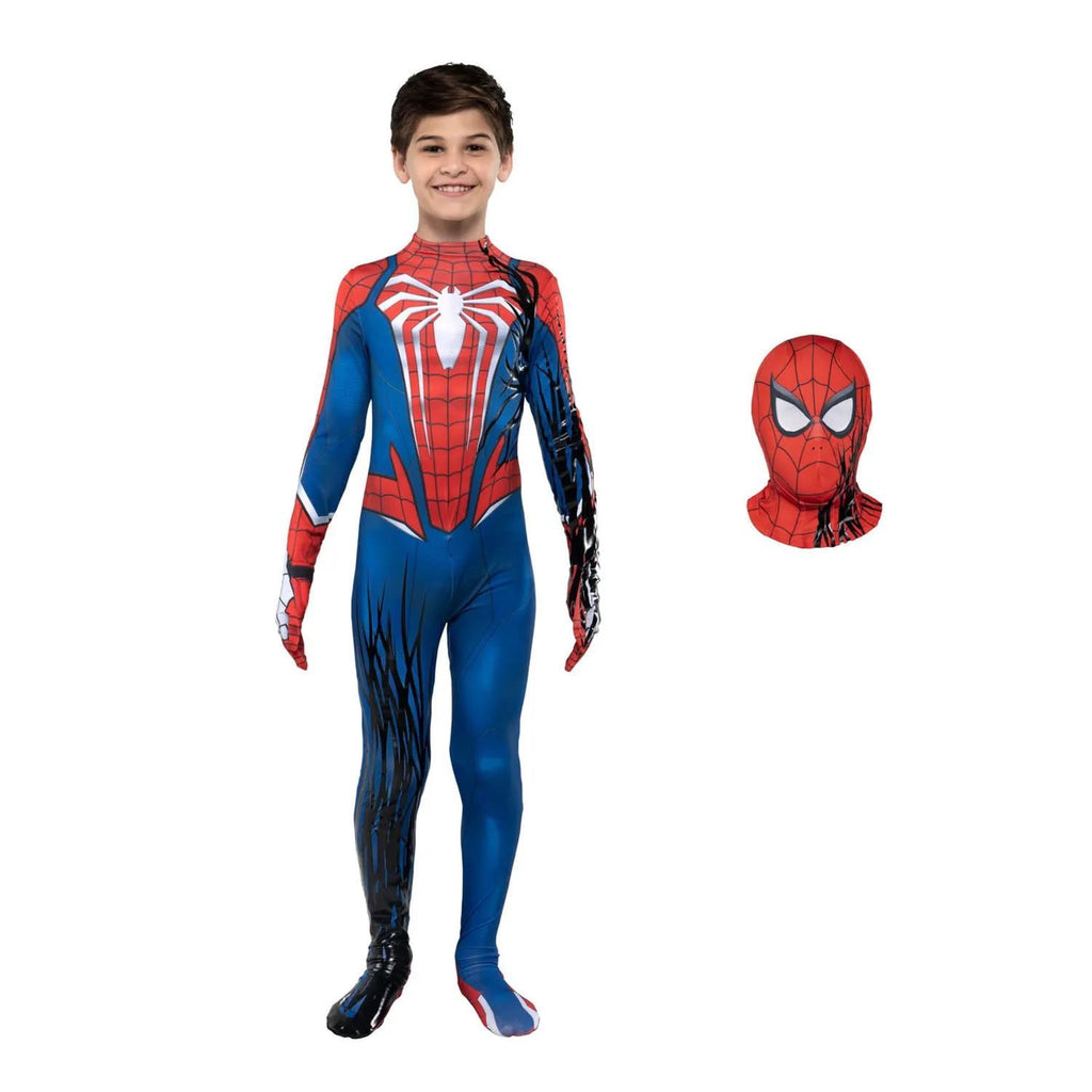 Jazwares Boys' Zentai Marvel Spider-Man 2 Advanced Suit 2.0 Symbiote Takeover Costume - Size 8-10 - Red