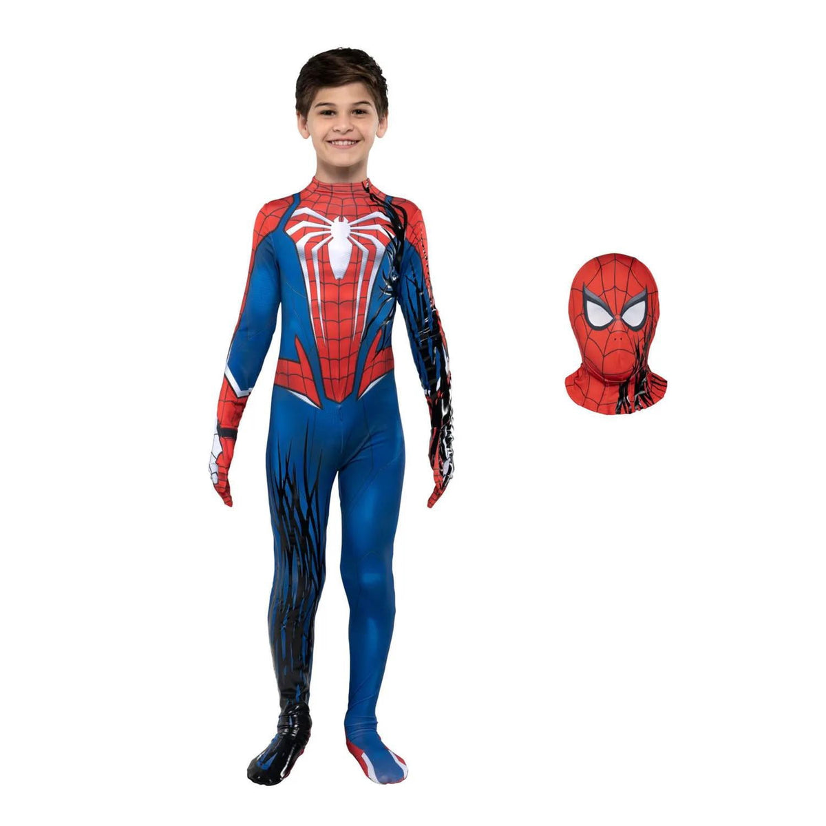 Jazwares Boys' Zentai Marvel Spider-Man 2 Advanced Suit 2.0 Symbiote Takeover Costume - Size 8-10 - Red