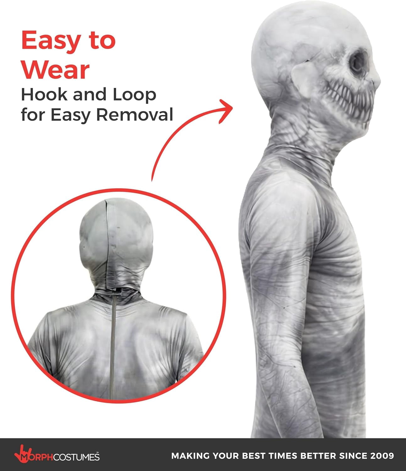 Morphsuits Kids the Rake Morphsuit Boys Girls Creepepasta Halloween Costume Halloween Gray M