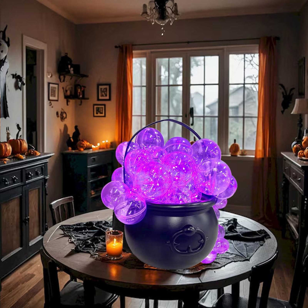 Muecwrye Halloween Decorations Outdoor, Halloween Clearance! Halloween Witches Cauldron with Lights, DIY Bubbling Cauldron Set Decor for Home Porch Outside, Halloween Party Supplies( Without Tripod)