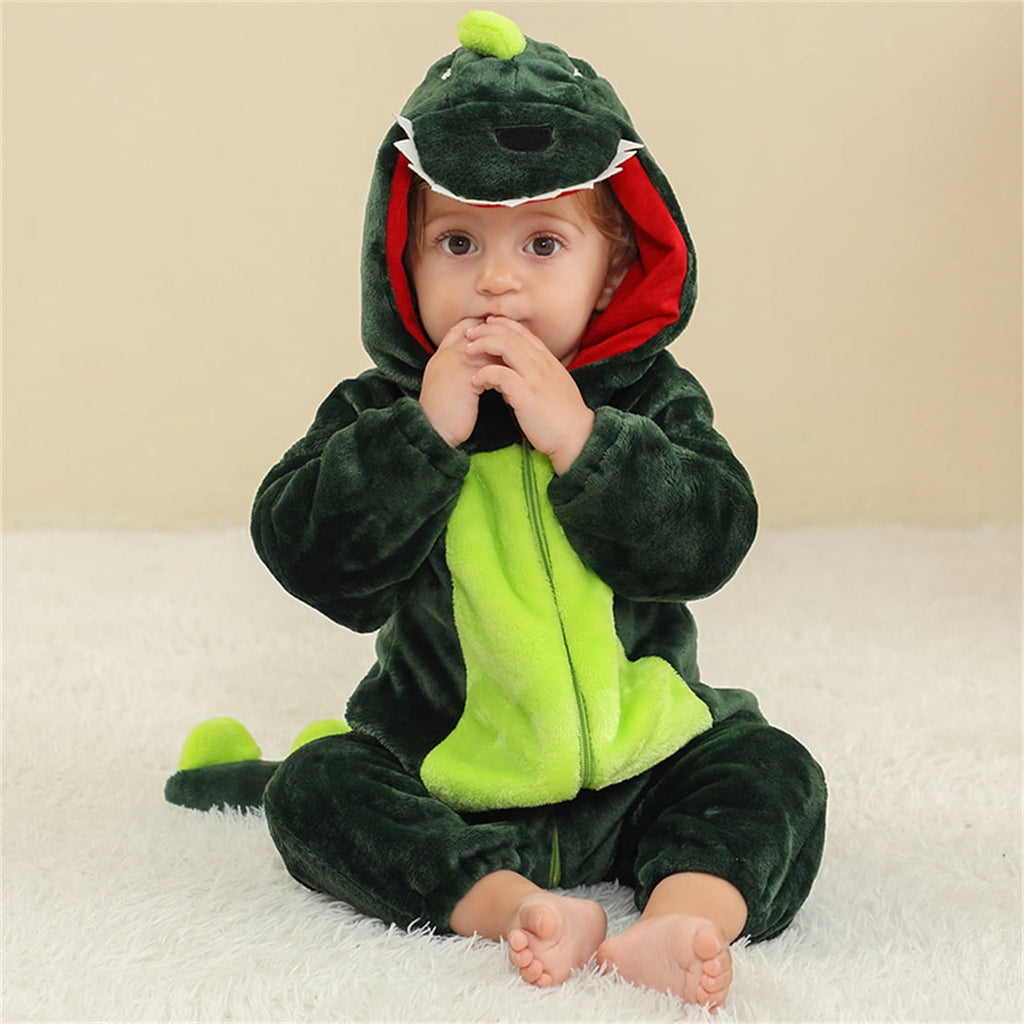 WIBACKER 0-3T Unisex Baby Animal Costume Winter Autumn Flannel Hooded Romper Christmas and Halloween Panda Cosplay Jumpsuit