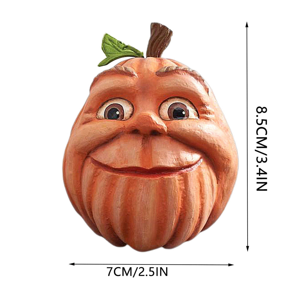 Happy Halloween Pumpkin Decorations for Yard - Funny Resin Jack O Lantern with Weighted Base - Outdoor Fall Decor for Porch,Garden,and Home Party