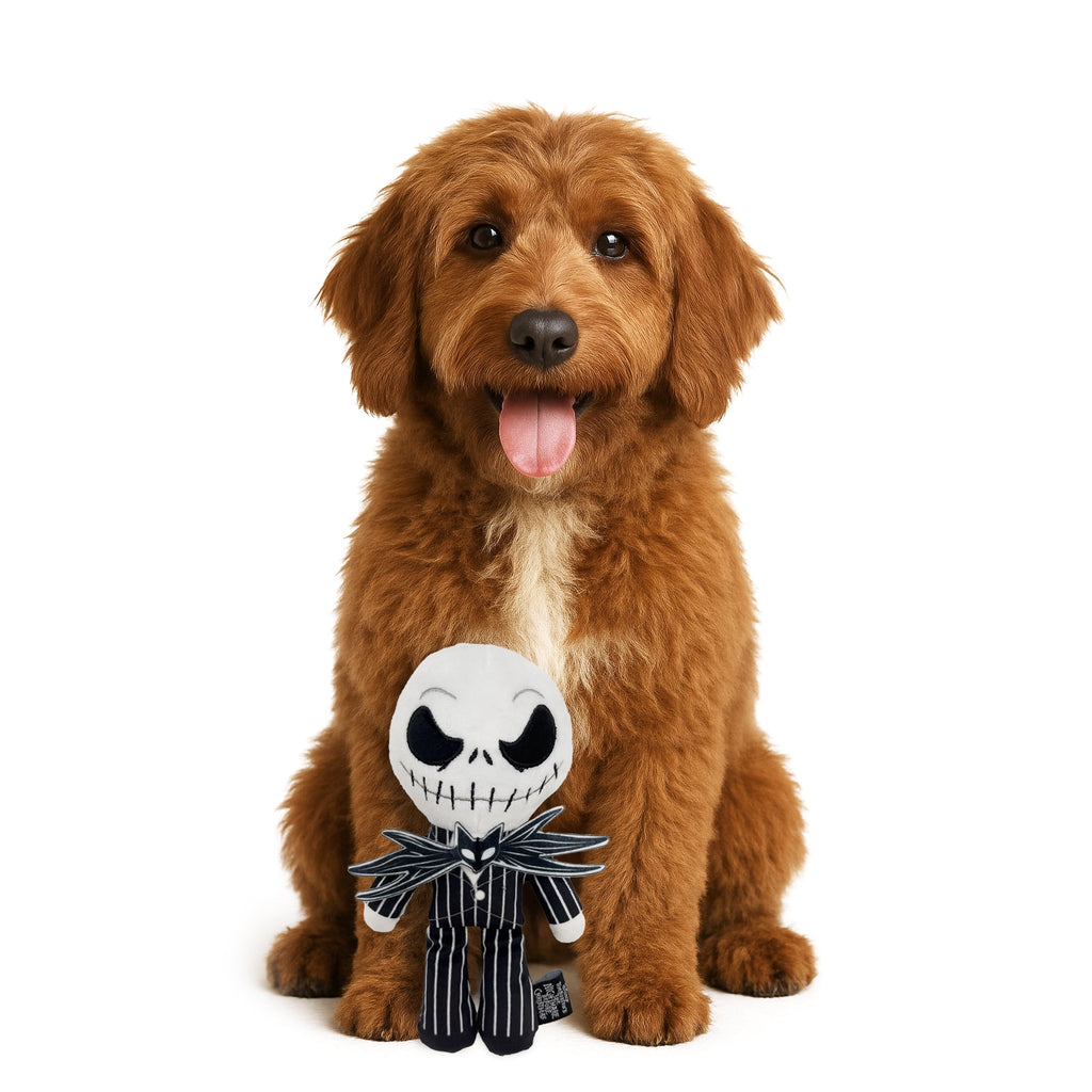 Disney Halloween Dog Toy, Nightmare before Christmas, Zero, Plush, Squeaky, Black & White, 8.66"