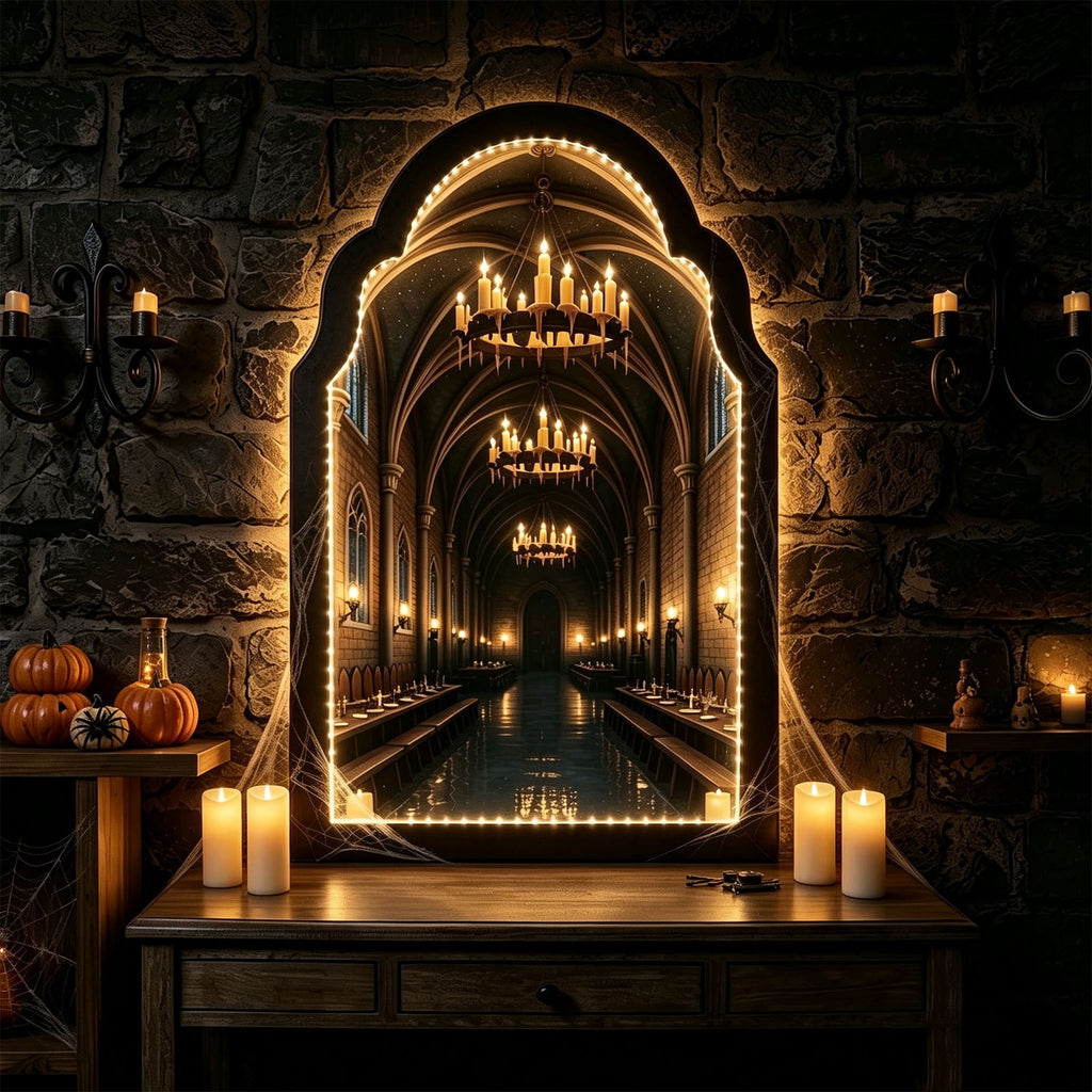 Clearance Martha Stewart Ghost Mirror,Light Up Ghost Mirror,Spooky Halloween Decorations Indoor for Wall Table Mantel Room Home Office Party
