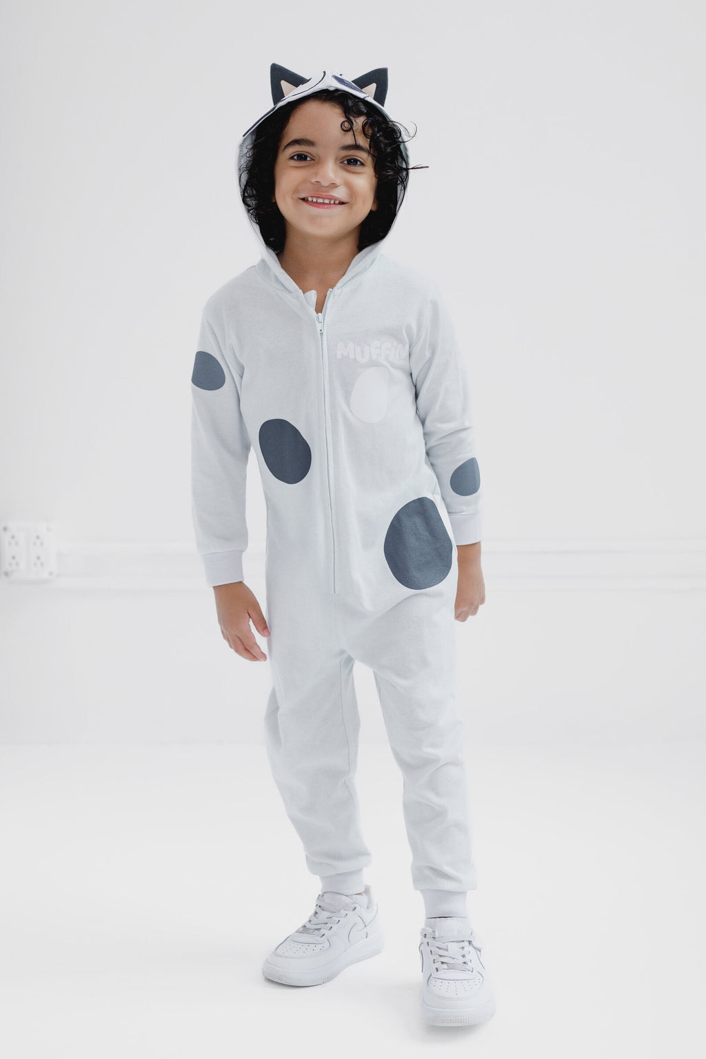 Bluey Little Kids' Boy or Girl Cosplay Hooded Coverall Bingo Orange