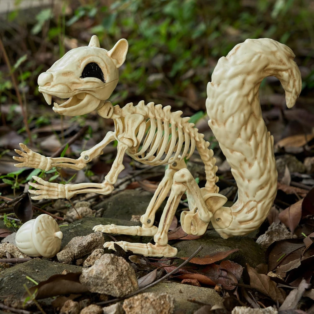 Joyfy 2 Pcs Duck Skeleton Halloween Decoration,4.5 Inch Posable Plastic Animals Halloween Skeleton for Indoor Outdoor Halloween Decorations,Haunted House Party Props