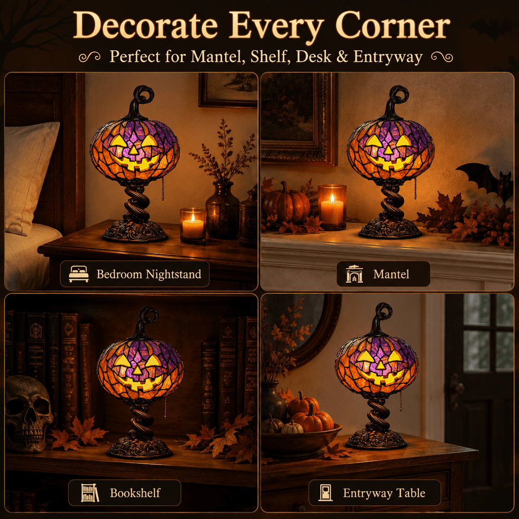 Diceymbol Halloween Decorations and Fall Decor, Halloween Venue Decoration Ghost Props LED Illuminated Ghost Decorations for Tabletop, Mantel, Shelf Indoor Outdoor 9.05 inch