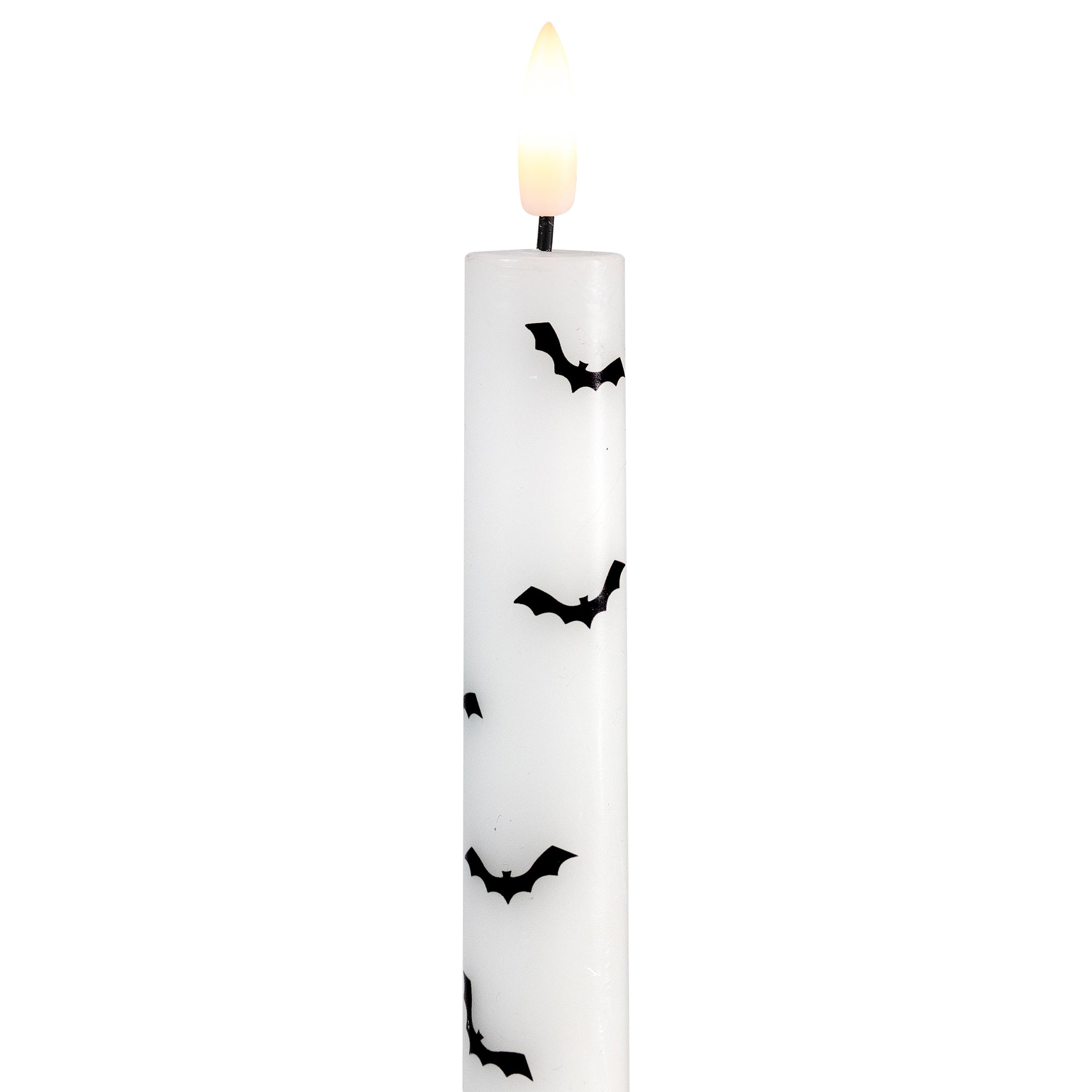 Northlight LED Flickering Flameless Wax Tapered Flying Bats Halloween Candles - 9.75" - Set of 2