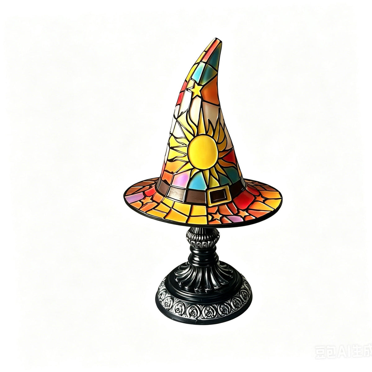 Clearance Halloween Table Lamp Decorations, Witch Hat Lamp Gifts - Handcrafted Retro Resin Witch Lamp, USB Powered Gothic Wizard Hats Night Light, Home Decor Accent Lamps for Bedroom