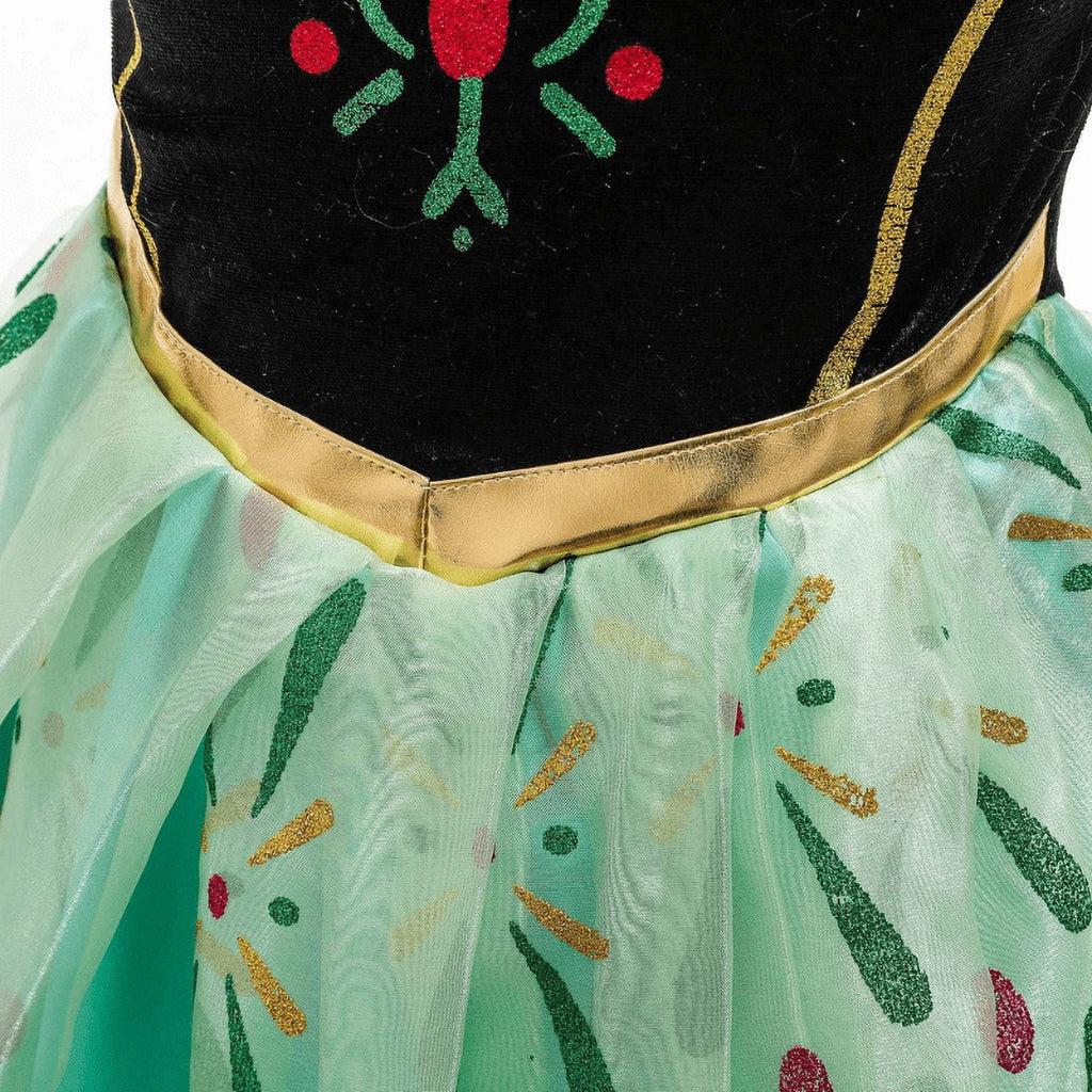 Jurebecia Princess Dress Snow Queen Costume for Girls Birthday Party Halloween Christmas Cosplay Outfit Toddler Kids 120 cm 5-6 Years
