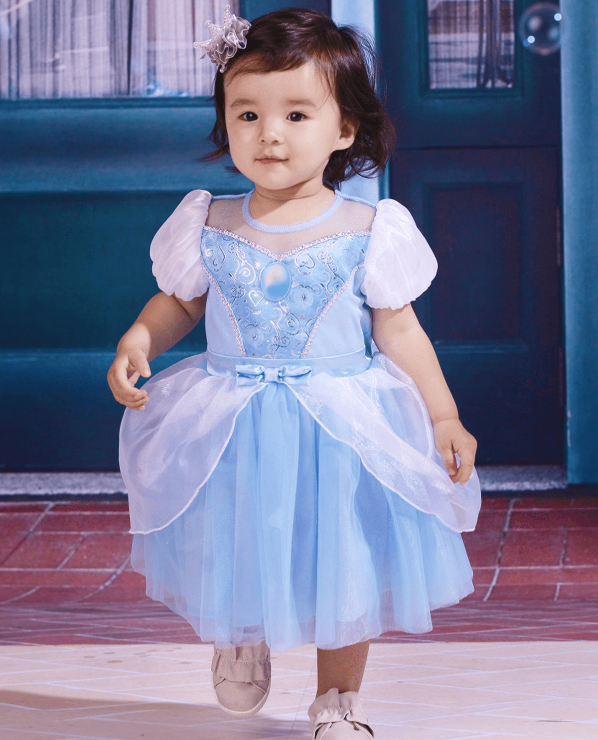 IKALI Baby Girls Princess Costume Dress up Clothes, Toddler Tutu Blue Outfit for Birthday Party 6M-4T