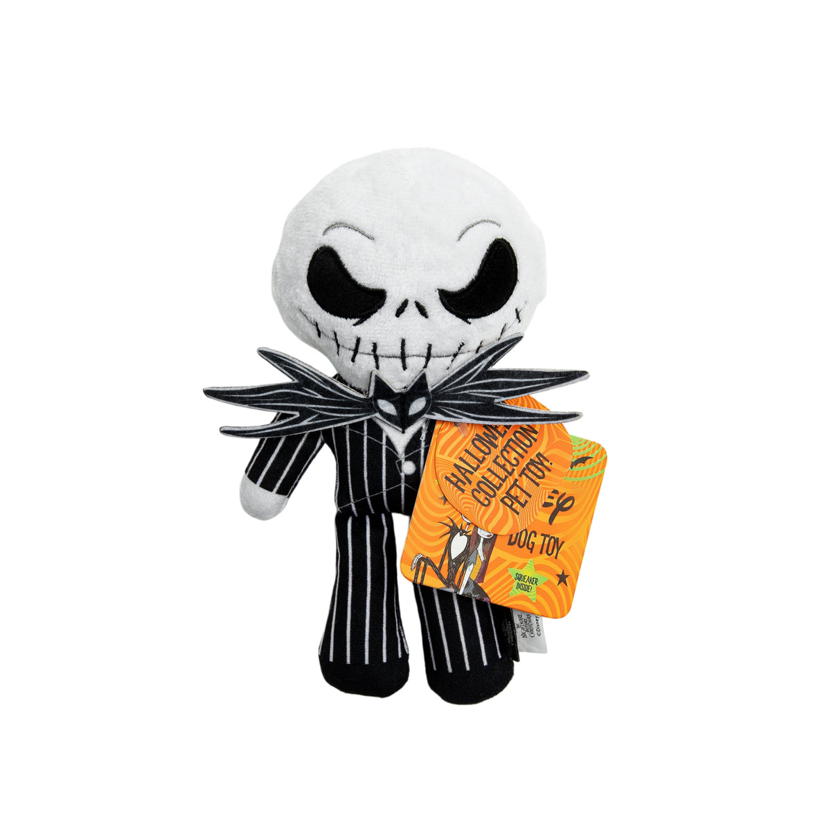 Disney Halloween Dog Toy, Nightmare before Christmas, Zero, Plush, Squeaky, Black & White, 8.66"