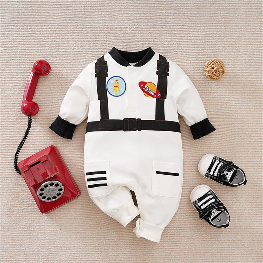 WIBACKER Baby Infant Boy Armor Printed Outfits 100% Cotton Newborn Boy Cosplay Party Jumpsuit Halloween Christmas Rompers