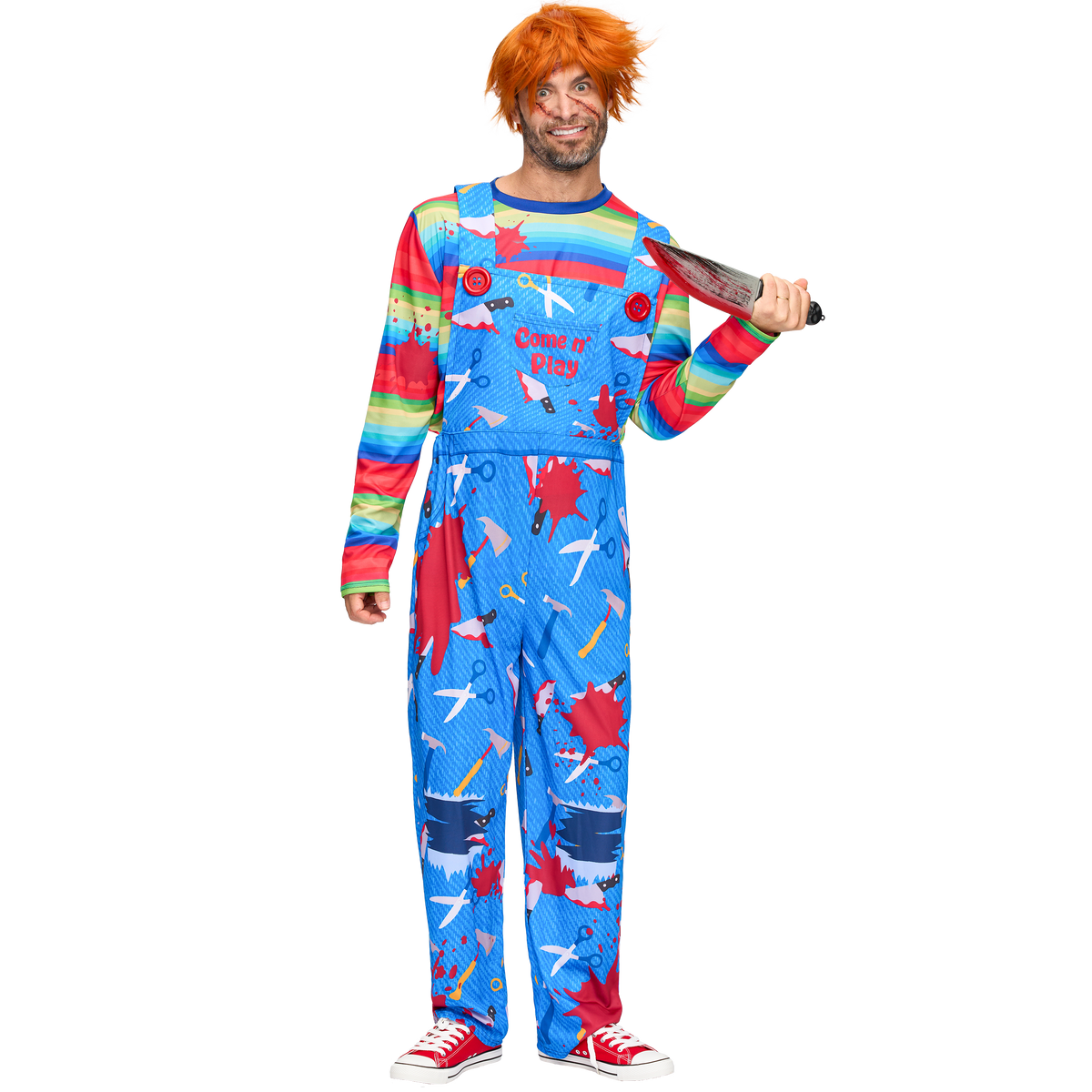 Joyfy Creepy Doll Costume for Women, Family Matching Killer Doll Costume for Halloween Fancy Dress up Cosplay