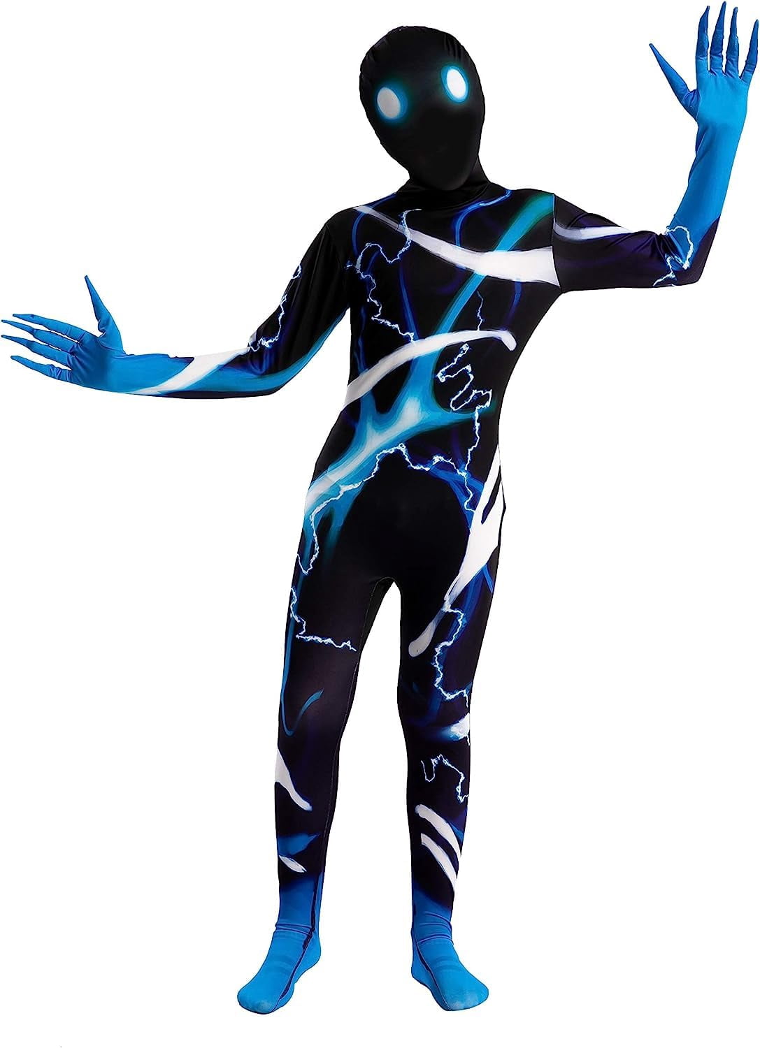 Joyfy Scary Halloween Costume for Kids, Slenderman Skin Bodysuit Skinsuit for Boys Girls Halloween Dress up Party Age up to 12 Years