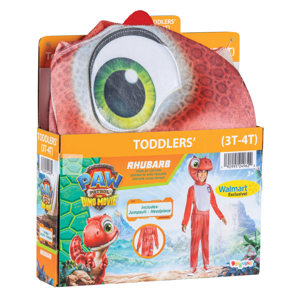 Paw Patrol Rhubarb Dino Halloween Costume for Children, Toddlers Size 3T-4T, by Disguise