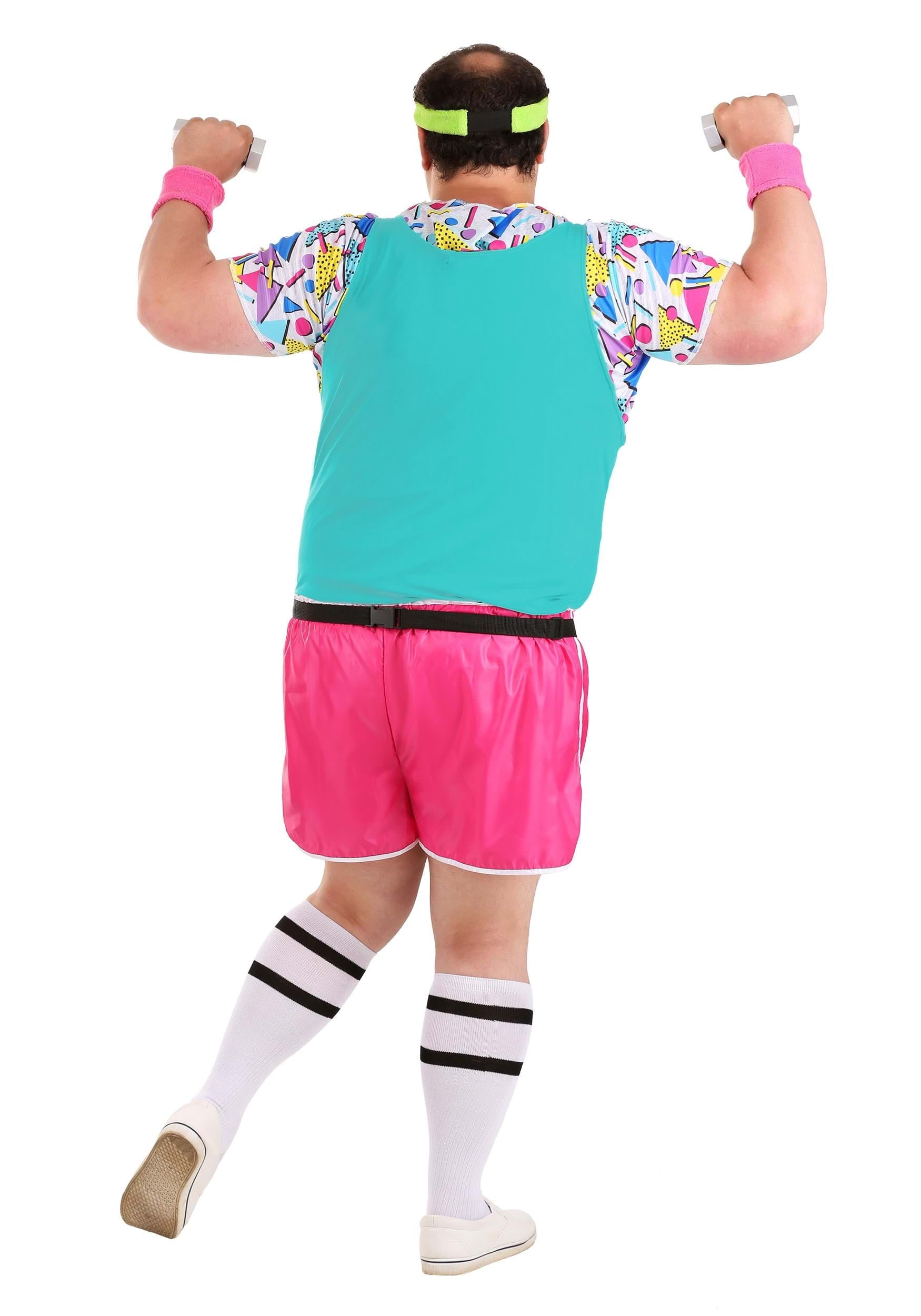 Men's Plus Size Work It Out 80's Costume