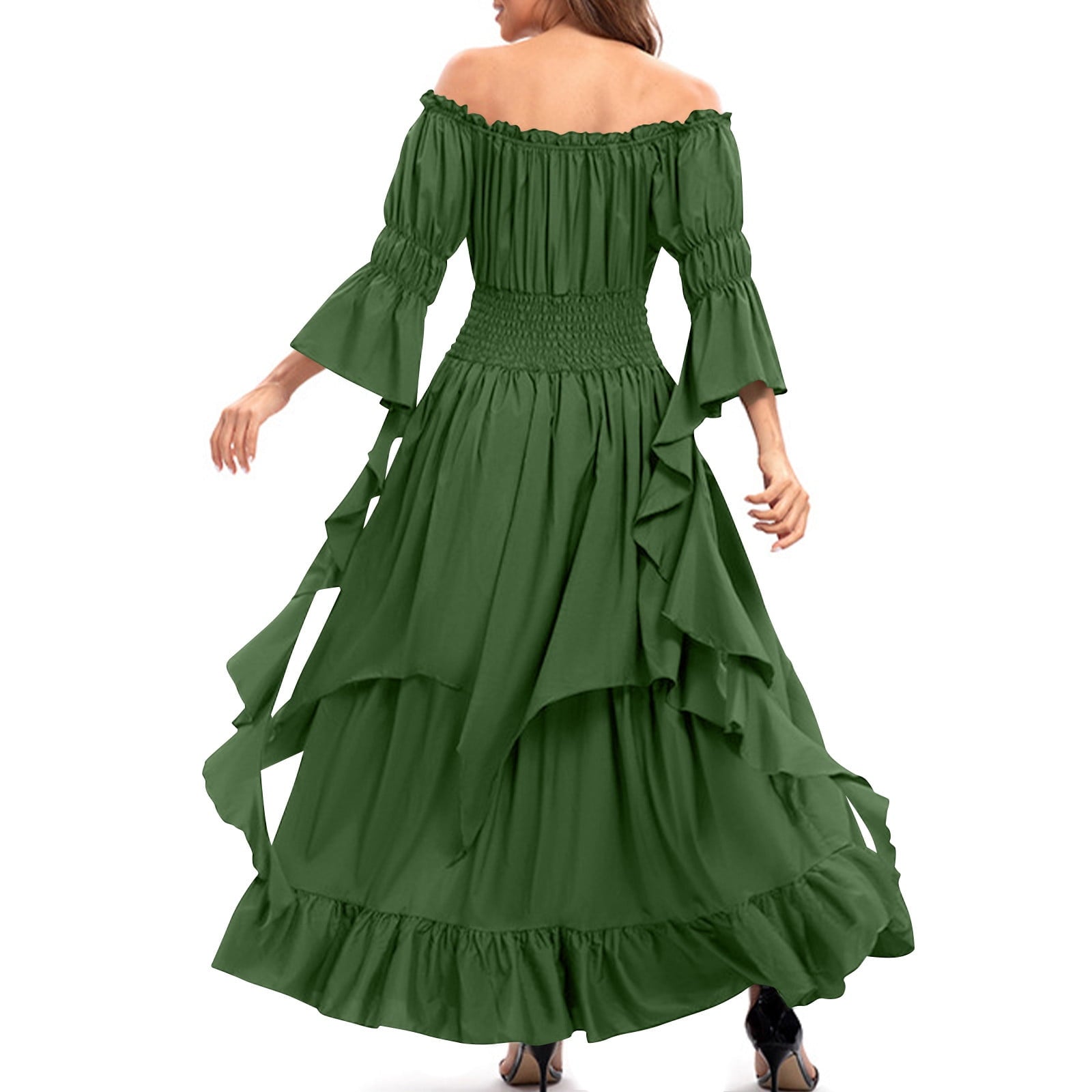 LYXSSBYX Maxi Dresses for Women Women's Long Sleeve Neck Dress Floor Length Cosplay Dress Plus Size Dress