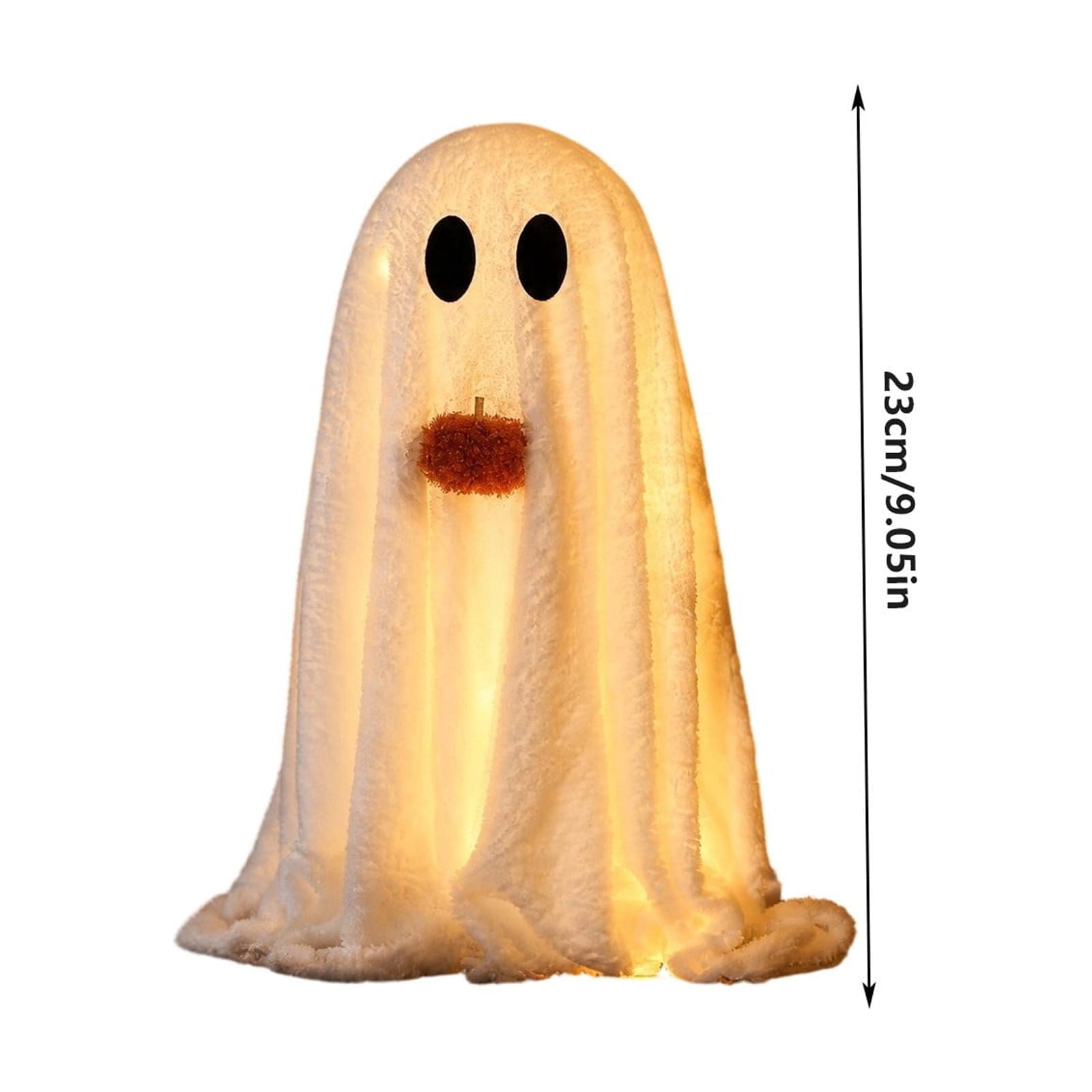 Fwttom Ghost Night Light, Halloween Lights Cute Ghost Reading Book Lamp, Halloween Decorations Indoor Light Up Ghost Statue Ghost Light for House Mantel Bedside