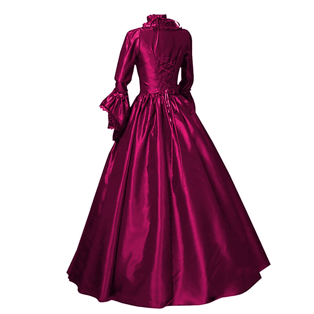 LYXSSBYX Maxi Dresses for Women Women's Long Sleeve Neck Dress Floor Length Cosplay Dress Plus Size Dress