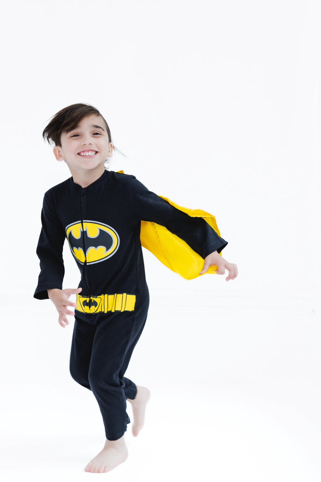 DC Comics Justice League Toddler Boy or Girl Cosplay One Piece Coverall with Cape Batman Black