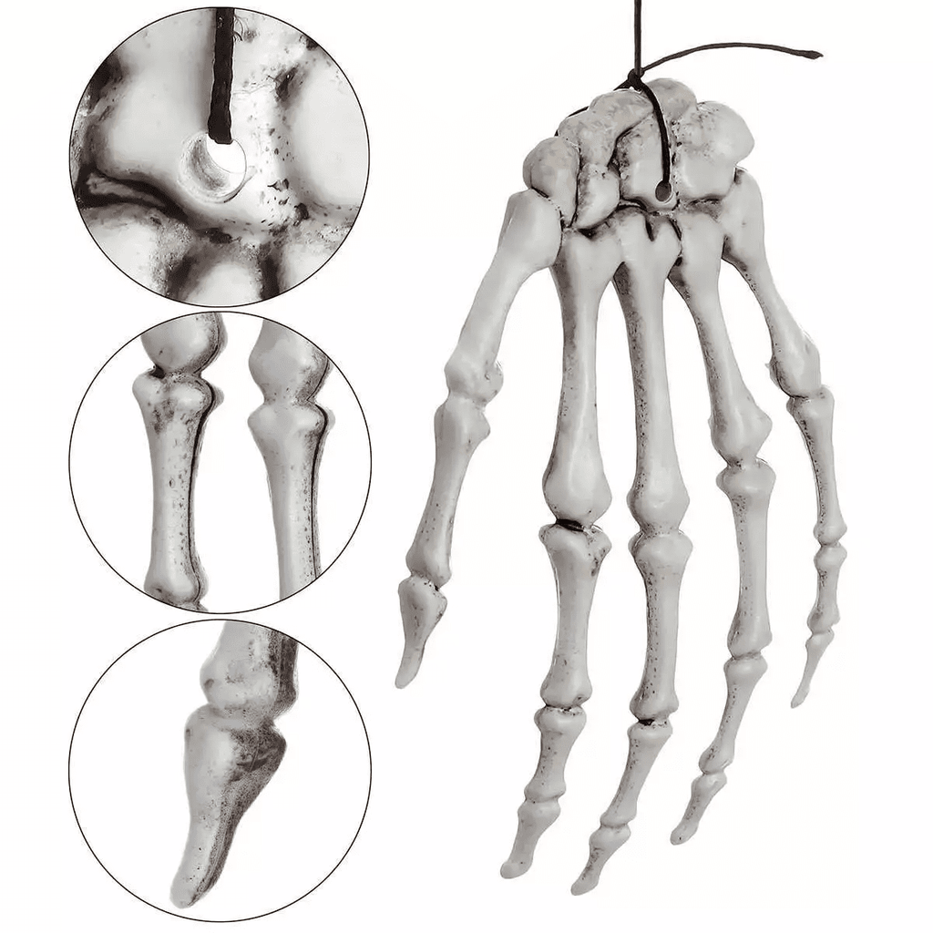 2Pcs Skeleton Hands Halloween Fake Human Hands Plastic Skeleton Hands Props for Halloween Zombie Party Decorations