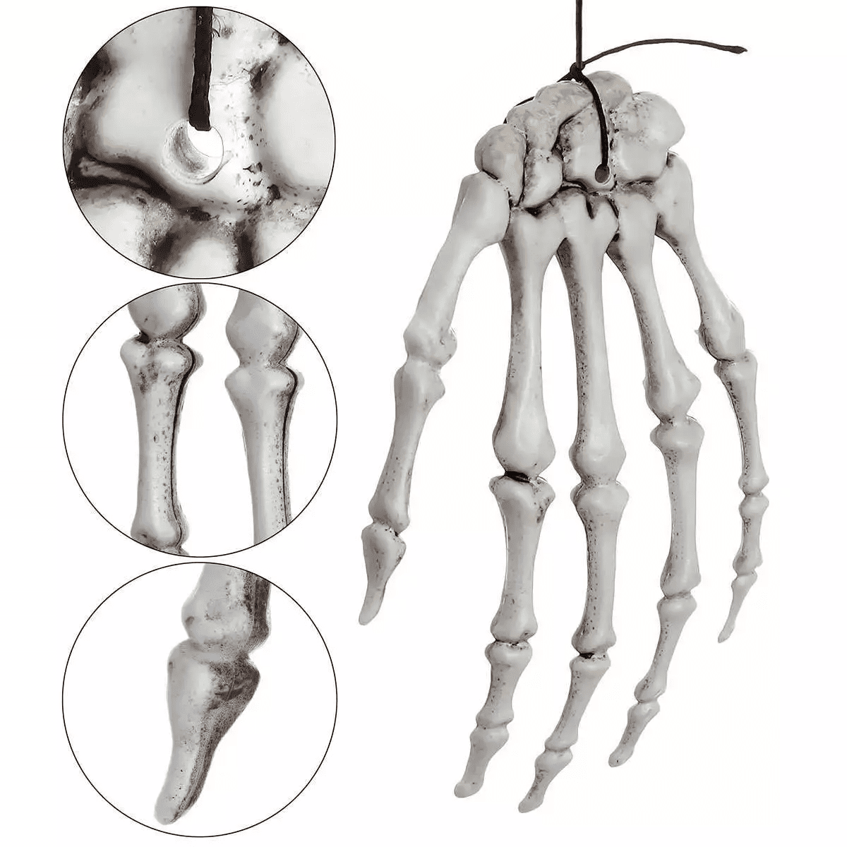 2Pcs Skeleton Hands Halloween Fake Human Hands Plastic Skeleton Hands Props for Halloween Zombie Party Decorations