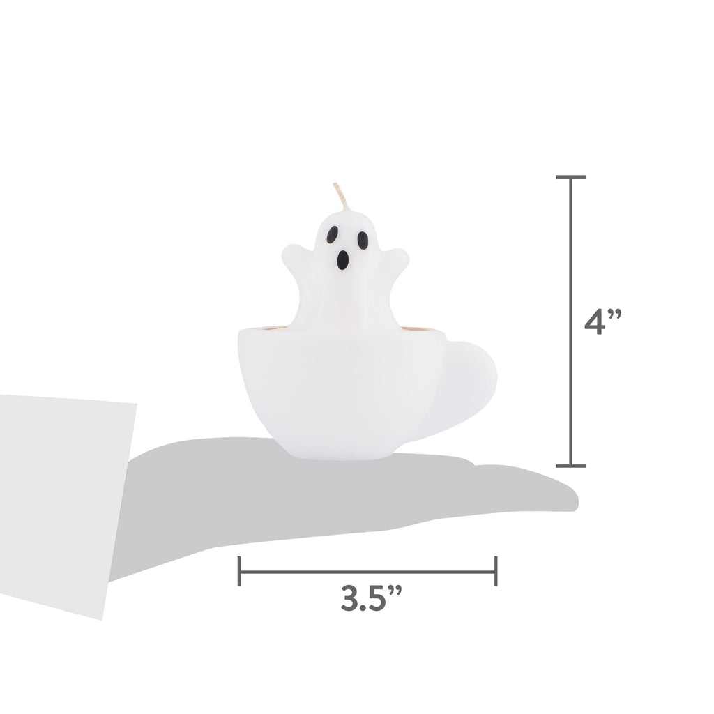 Ghost in Coffee Cup Candle, White, 4", Halloween by Way To Celebrate