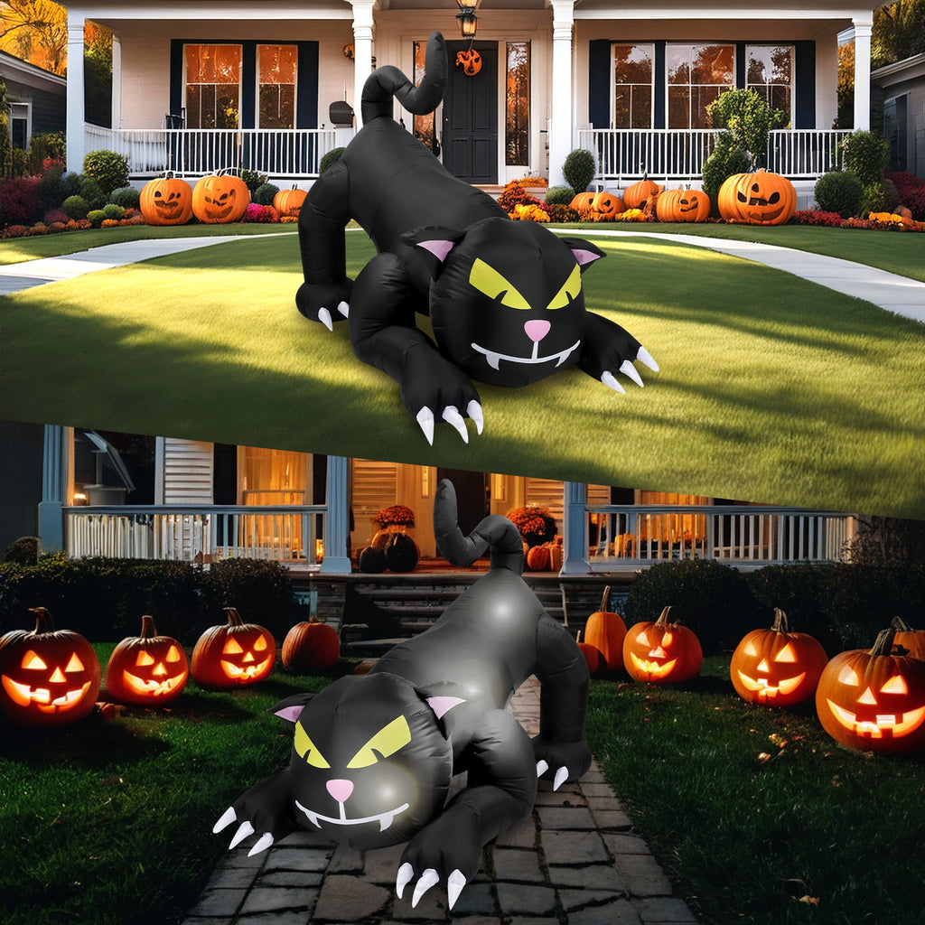6 FT Halloween Inflatables Stacked Pumpkins Ghost with Build-in LEDs for Porch,Halloween Pumpkin Decor Blow up Yard Decorations