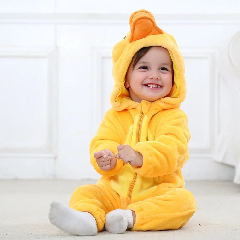 WIBACKER 0-3T Unisex Baby Animal Costume Winter Autumn Flannel Hooded Romper Christmas and Halloween Panda Cosplay Jumpsuit