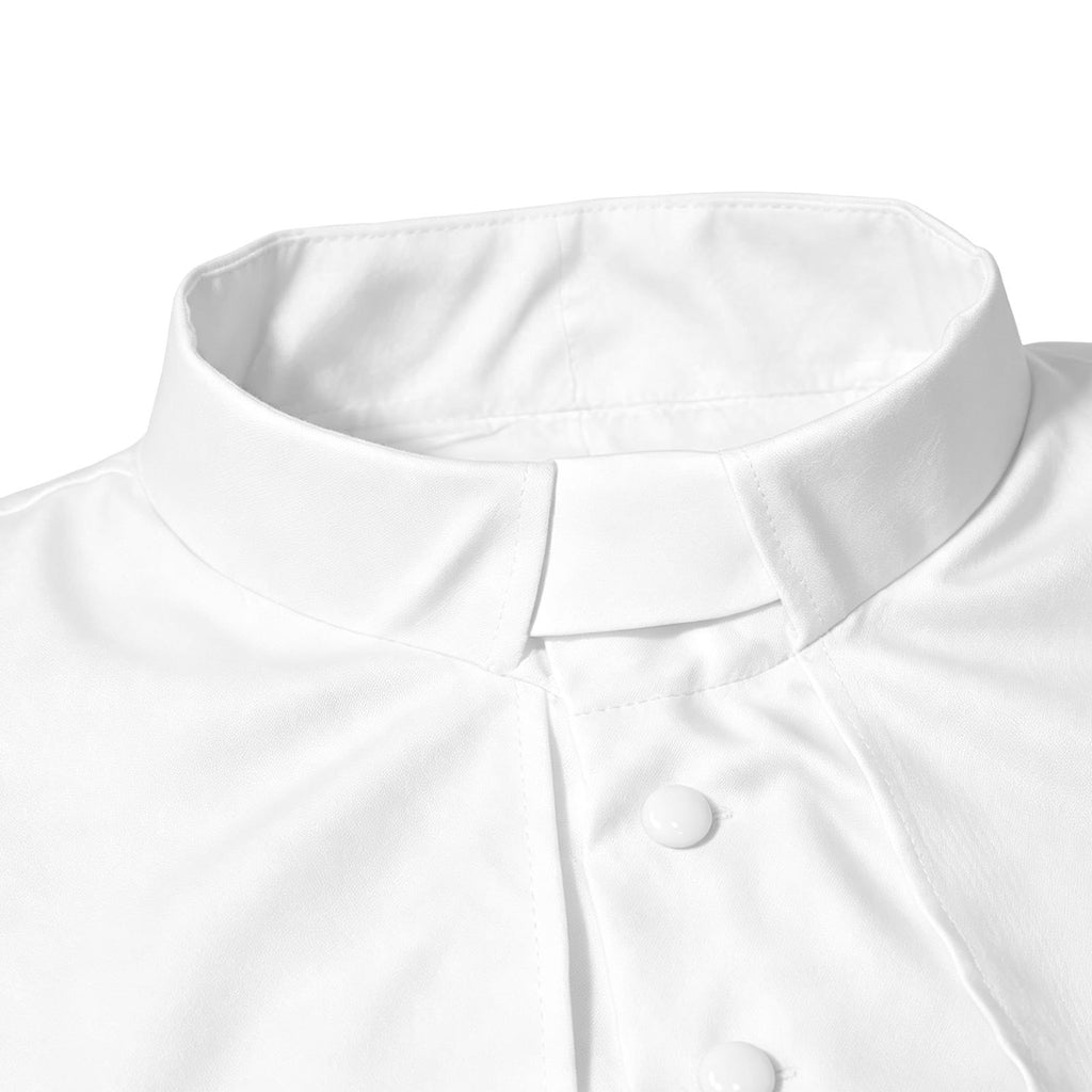 JOANKDMI Catholic Priest Costume for Men Clergy Cassock Robe with Capelet and Sash Halloween Party Outfit Religious Father Minister Fancy Dress for Men